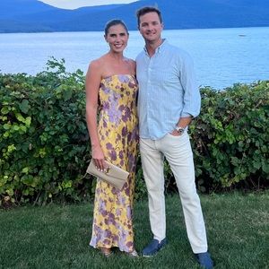 Bec + Bridge Moondance Strapless Dress in Golden Violet